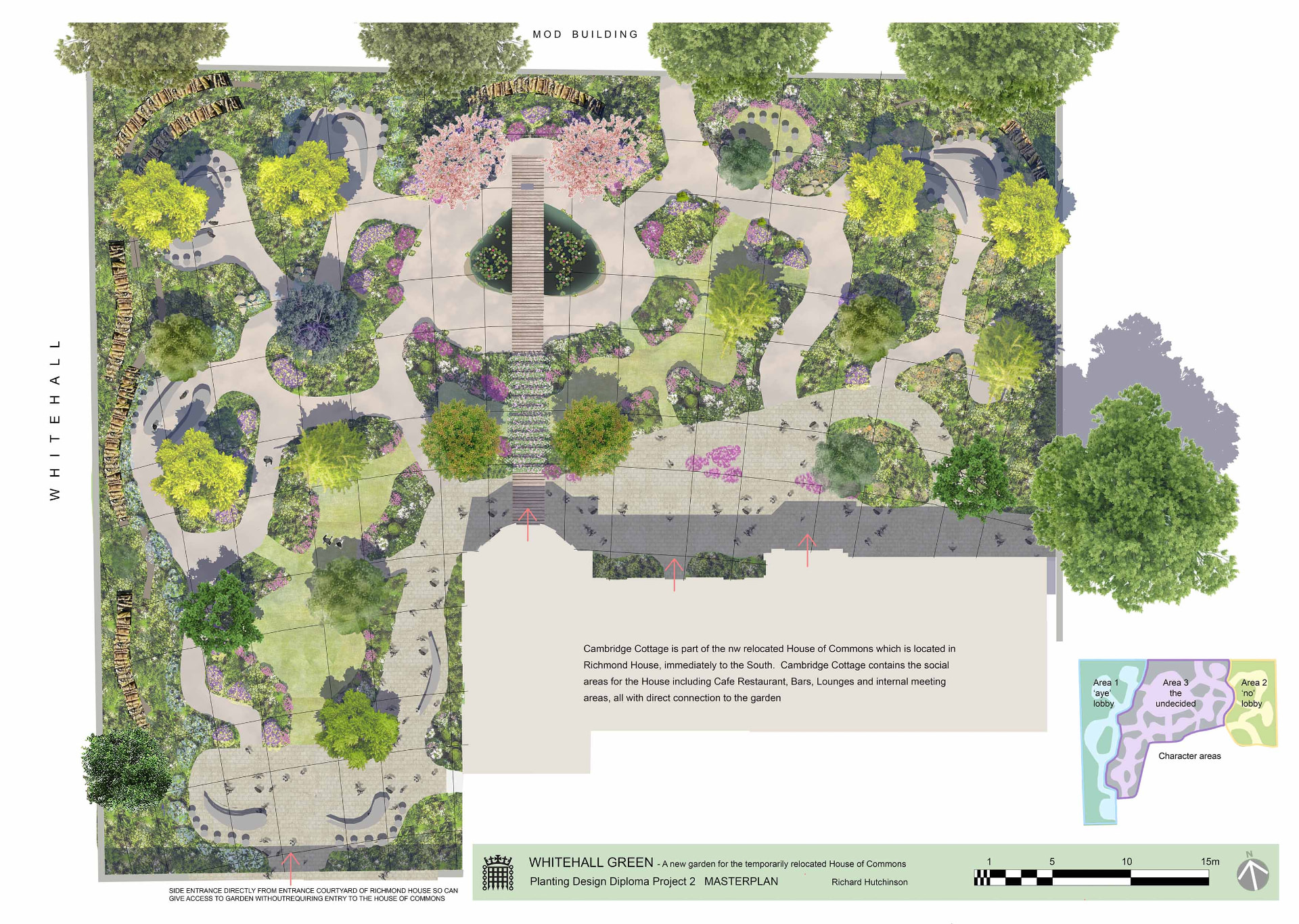Whitehall Green masterplan drawing for the relocated House of Commons garden